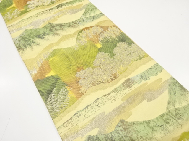 JAPANESE KIMONO / ANTIQUE FUKURO OBI / SILK / WOVEN TREES